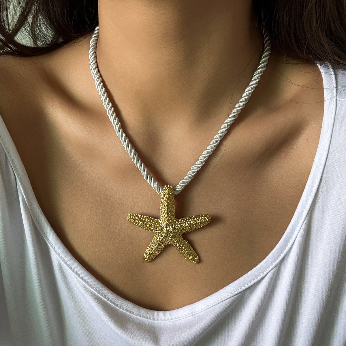 6c88690f-6b18-4709-9d86-f426cb6755d0.jpg Beach Starfish Pendant Necklace Earrings