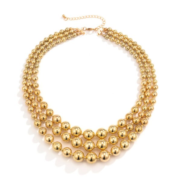 Punk Exaggerated Big Round Bead Trendy Retro CCB Chain Clavicle Necklace