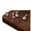 Silver Needle Ruyi Knot Stud Earrings Female Screw Tightening Buckle