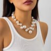 Exaggerated Large Beads Short Collar Women