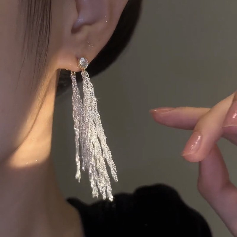 0e1306ae-3901-4171-8e79-99e84dea5bf2.jpg Women's Fashion Tassel Chain Stud Earrings