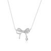 Women's Bow Necklace 999 Sterling Silver Clavicle Chain
