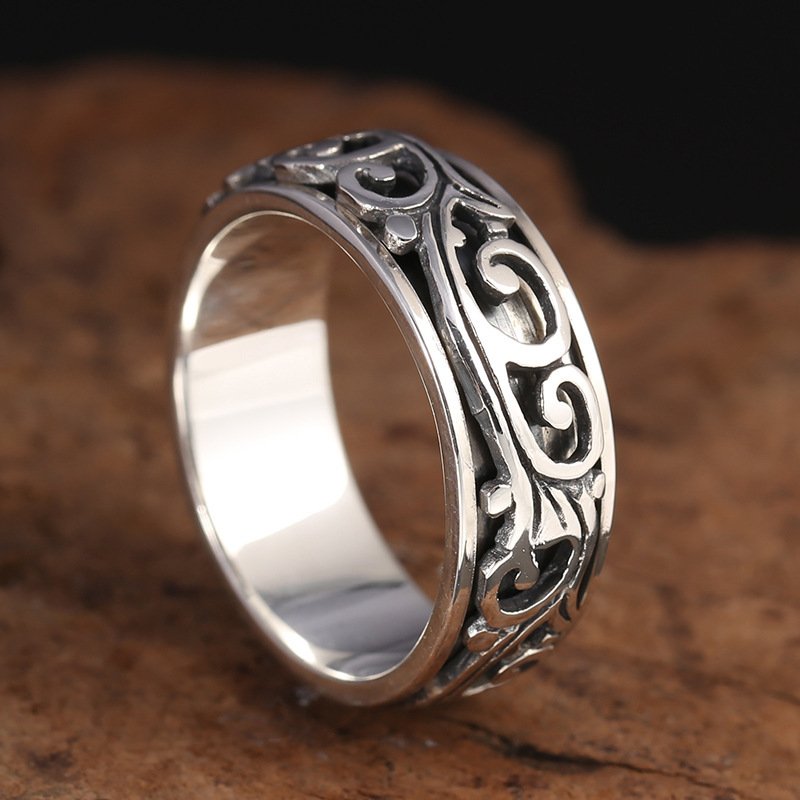 S925 Sterling Silver Ornament Ring Personality