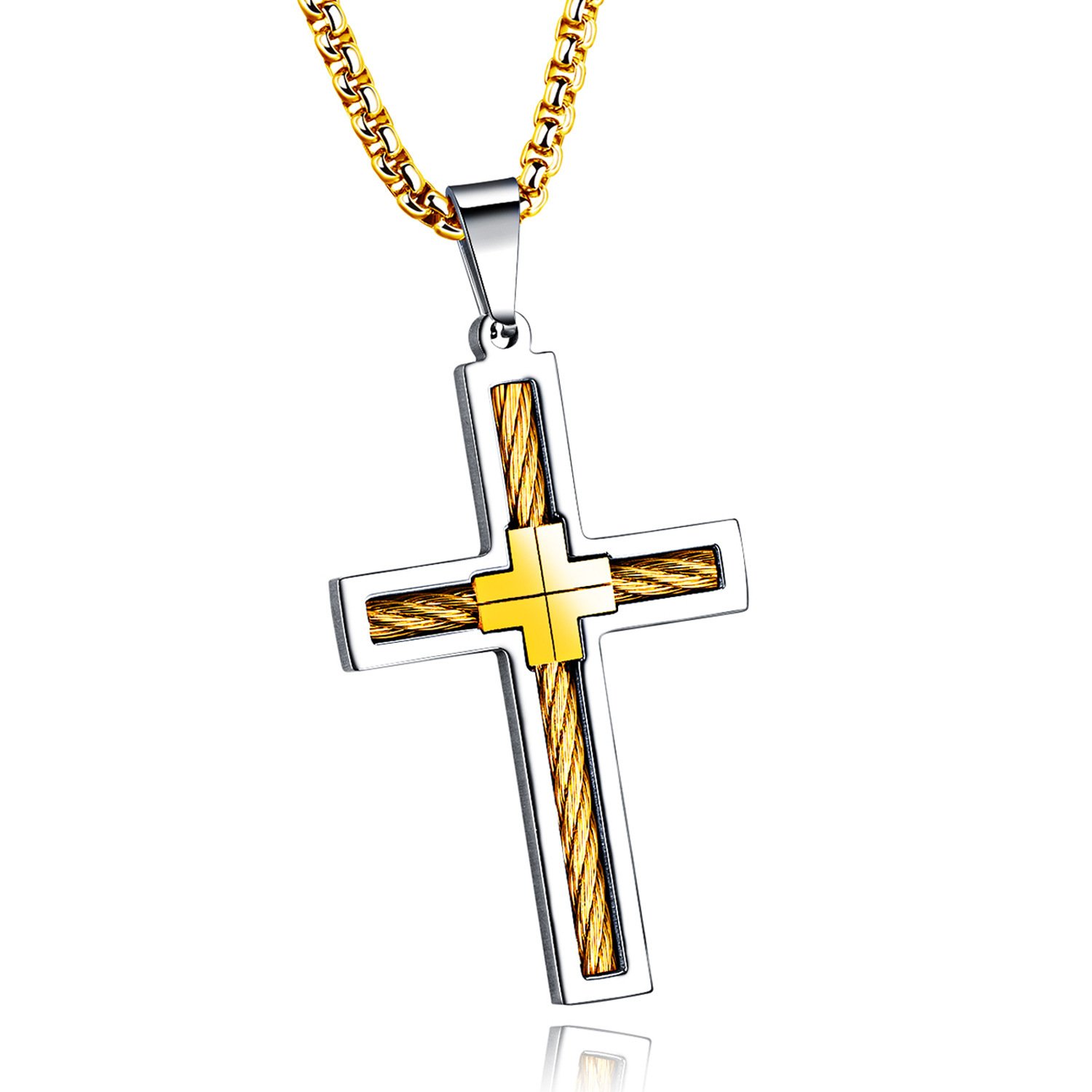 1587846578232.jpg Titanium Steel Wire Cross Men's Necklace