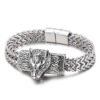 Fashion Street Shooting Wolf Head Men's Titanium Steel Bracelet