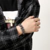 Exaggerated Wide Personality Retro Pattern Stainless Steel Bracelet