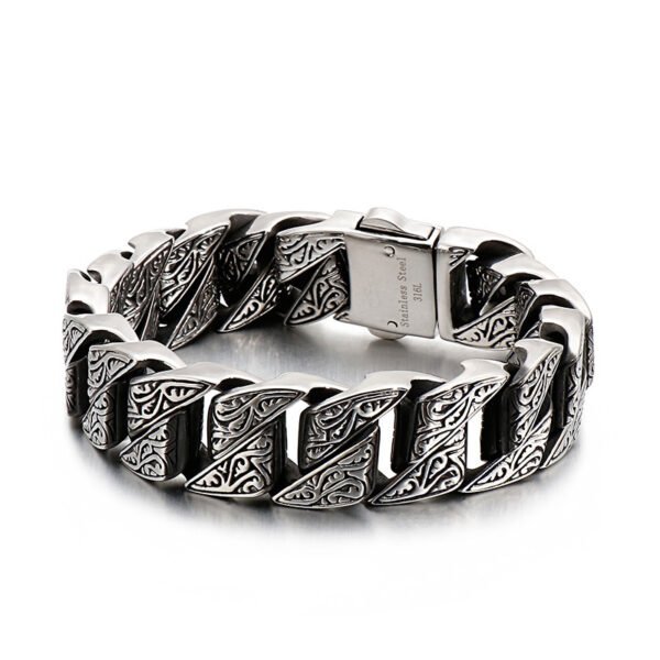 1623750416271.jpg Exaggerated Wide Personality Retro Pattern Stainless Steel Bracelet