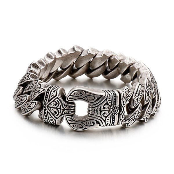 1623750416272.jpg Exaggerated Wide Personality Retro Pattern Stainless Steel Bracelet
