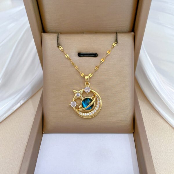 Dream Planet Necklace Stainless Steel Blue Butterfly