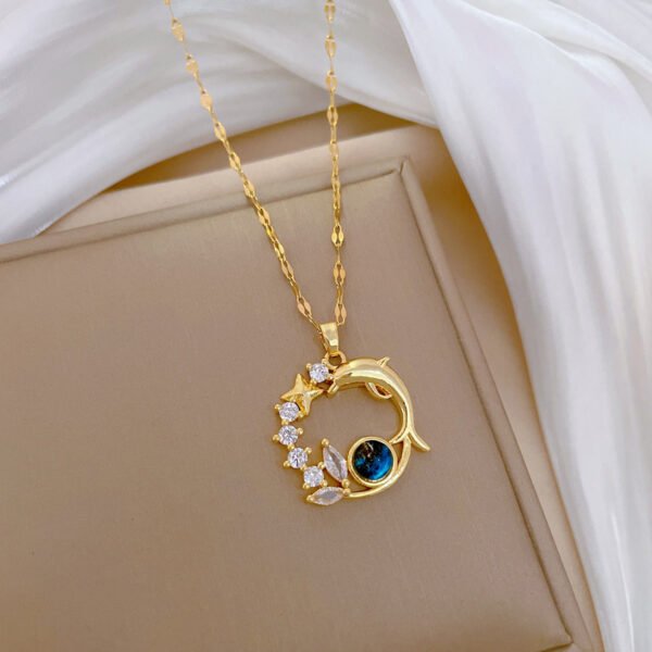 Dream Planet Necklace Stainless Steel Blue Butterfly