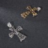 Stainless Steel Cross Shelf Skull Pendant Necklace