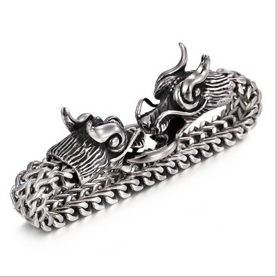 Men's Domineering Double Dragon Bracelet