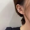 Sterling Silver Needle C- Shaped Pearl Earrings Style Ear Clip Simple Dignified Ear Clips Earrings