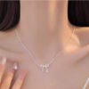 Women's Bow Necklace 999 Sterling Silver Clavicle Chain
