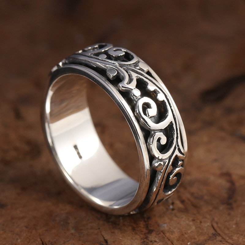 S925 Sterling Silver Ornament Ring Personality