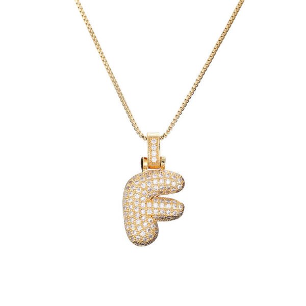 Chain Copper Micro Inlaid Zircon 26 Letter Pendant Necklace FClavicleor Women's Birthday Jewelry Gifts