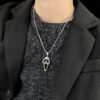 Personality Screaming Skull Mask Stainless Steel Necklace