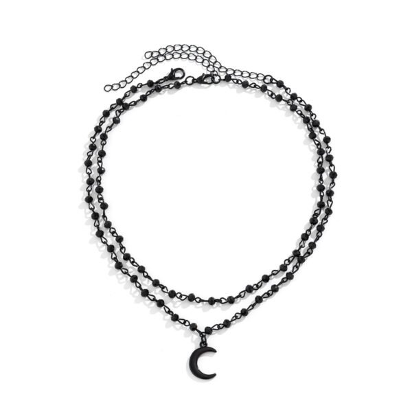 Black Suit Necklace Sweet Cool Peach Heart Halloween Ornaments Necklace For Women