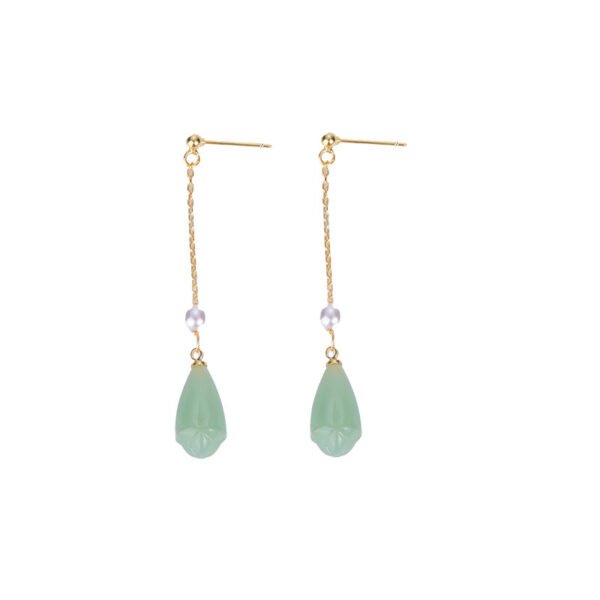 375b0aa6-e945-4240-972c-7de7d169e44c-1.jpg Flowers Hetian Jade Earrings Sterling Silver Long Earrings High Sense Ear Rings
