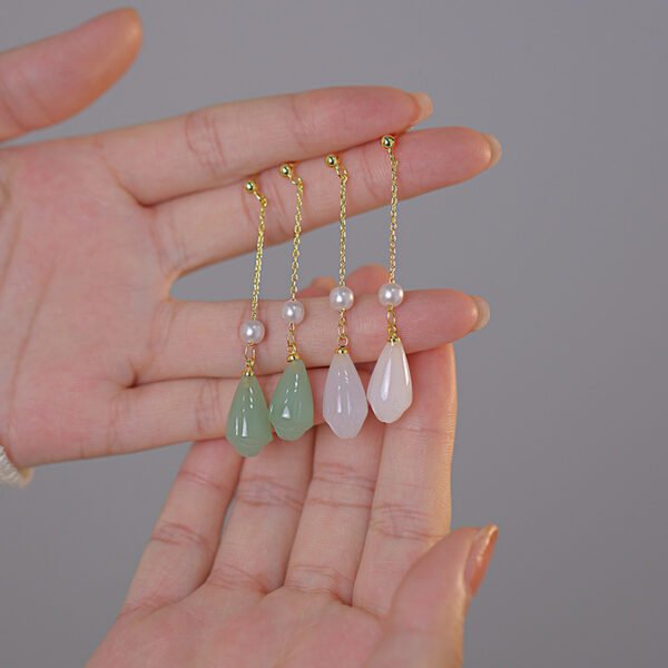 39d90625-3bc6-4d10-ba79-bccbfcd20fd0-1.jpg Flowers Hetian Jade Earrings Sterling Silver Long Earrings High Sense Ear Rings