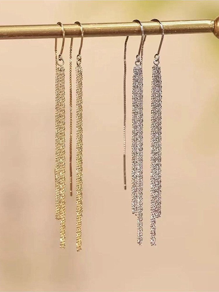 3bd90168-e340-4e63-97cb-bd00d31a639e.jpg Starry Long Fringe Earrings Women's Anti-lost