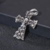 Stainless Steel Cross Shelf Skull Pendant Necklace