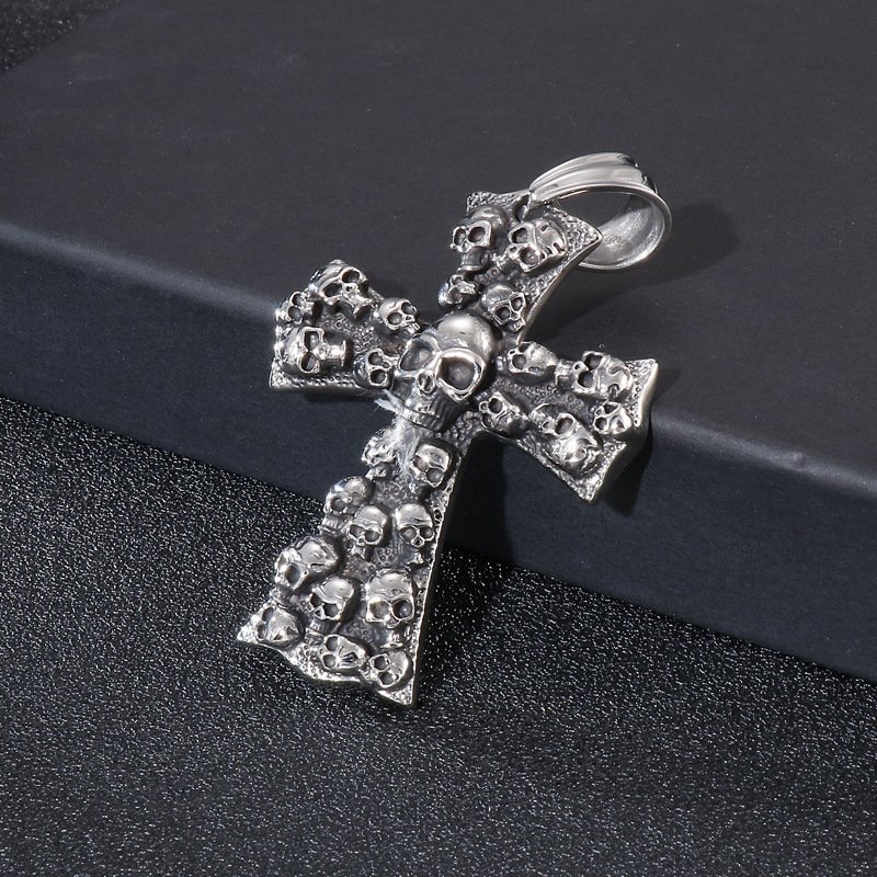 3c2cfbe7-7a16-4d50-9771-d2da7cbd7ce4.jpg Stainless Steel Cross Shelf Skull Pendant Necklace
