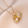 Xiaohongshu New Loving Heart Zircon Necklace For Women