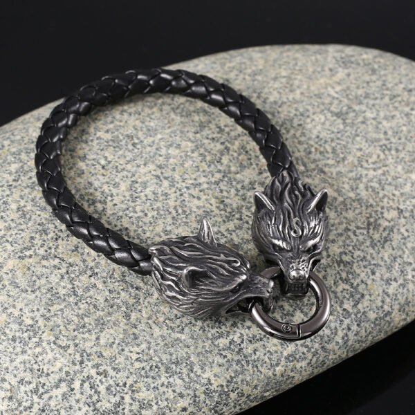 458cf517-d442-4faa-b7c2-7c72edbd009d.jpg Stainless Steel Nordic Viking Odin Wolf Head Bracelet