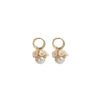 S925 Silver Needle Korean Shell Flower Basket Pearl Earrings