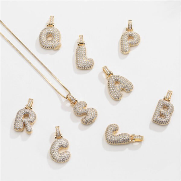 Chain Copper Micro Inlaid Zircon 26 Letter Pendant Necklace FClavicleor Women's Birthday Jewelry Gifts