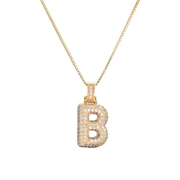 Chain Copper Micro Inlaid Zircon 26 Letter Pendant Necklace FClavicleor Women's Birthday Jewelry Gifts