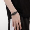 Fashion Street Shooting Wolf Head Men's Titanium Steel Bracelet