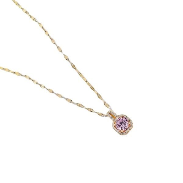 Women's Korean Fashion Square Diamond Necklace