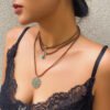 Women's Western Denim Style Suit Necklace