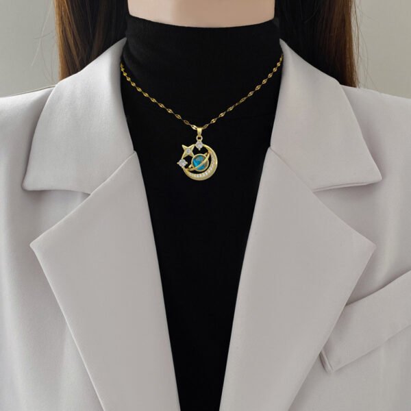 Dream Planet Necklace Stainless Steel Blue Butterfly