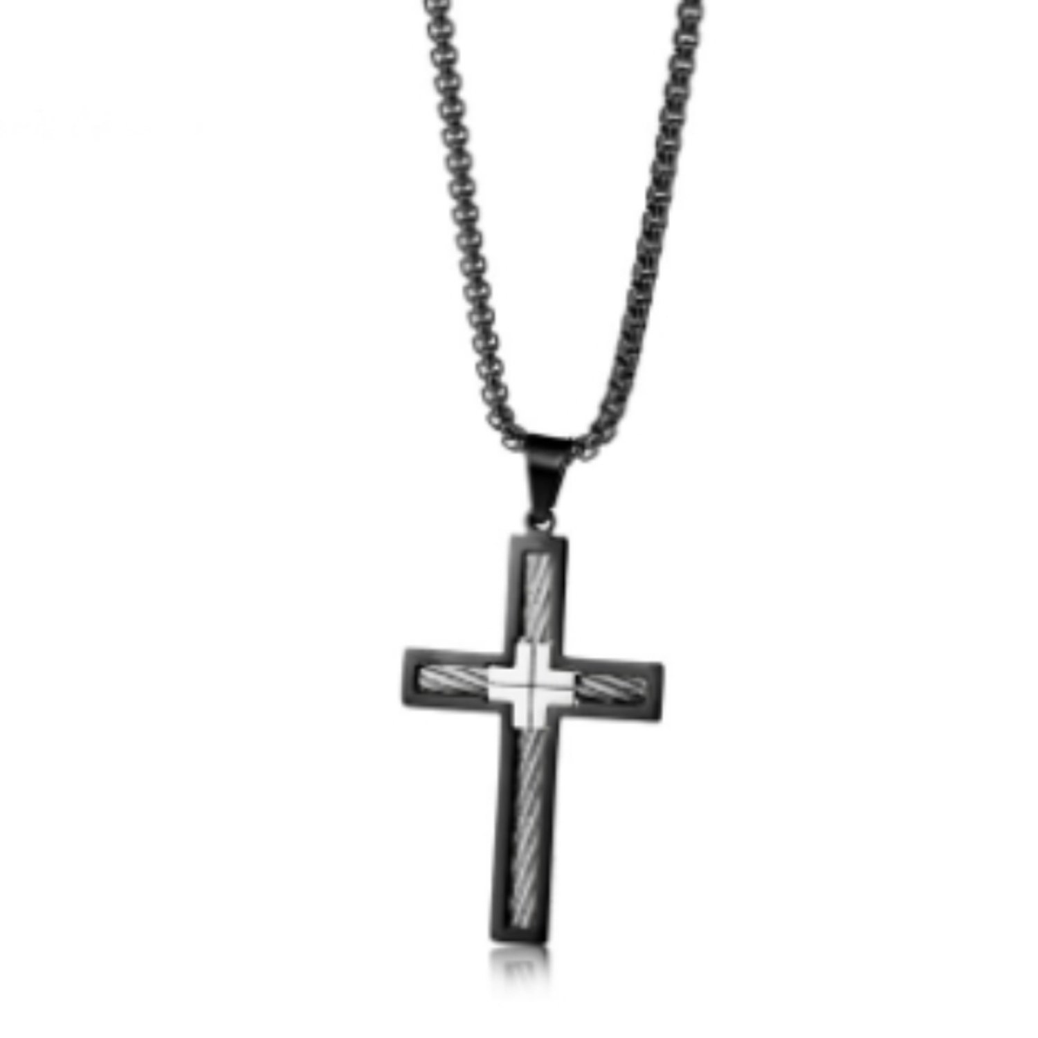 5810e64a-fd6e-42ae-86ee-a47d9d6e5bc9.jpg Titanium Steel Wire Cross Men's Necklace