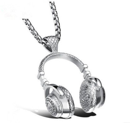 592603377975.jpg Titanium fashion music headset earplugs pendant necklace for men