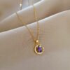 Stainless Steel Starry Sky Planet Astronaut Necklace For Women Light Luxurious Temperament Star Metal Chain Jewelry Gift