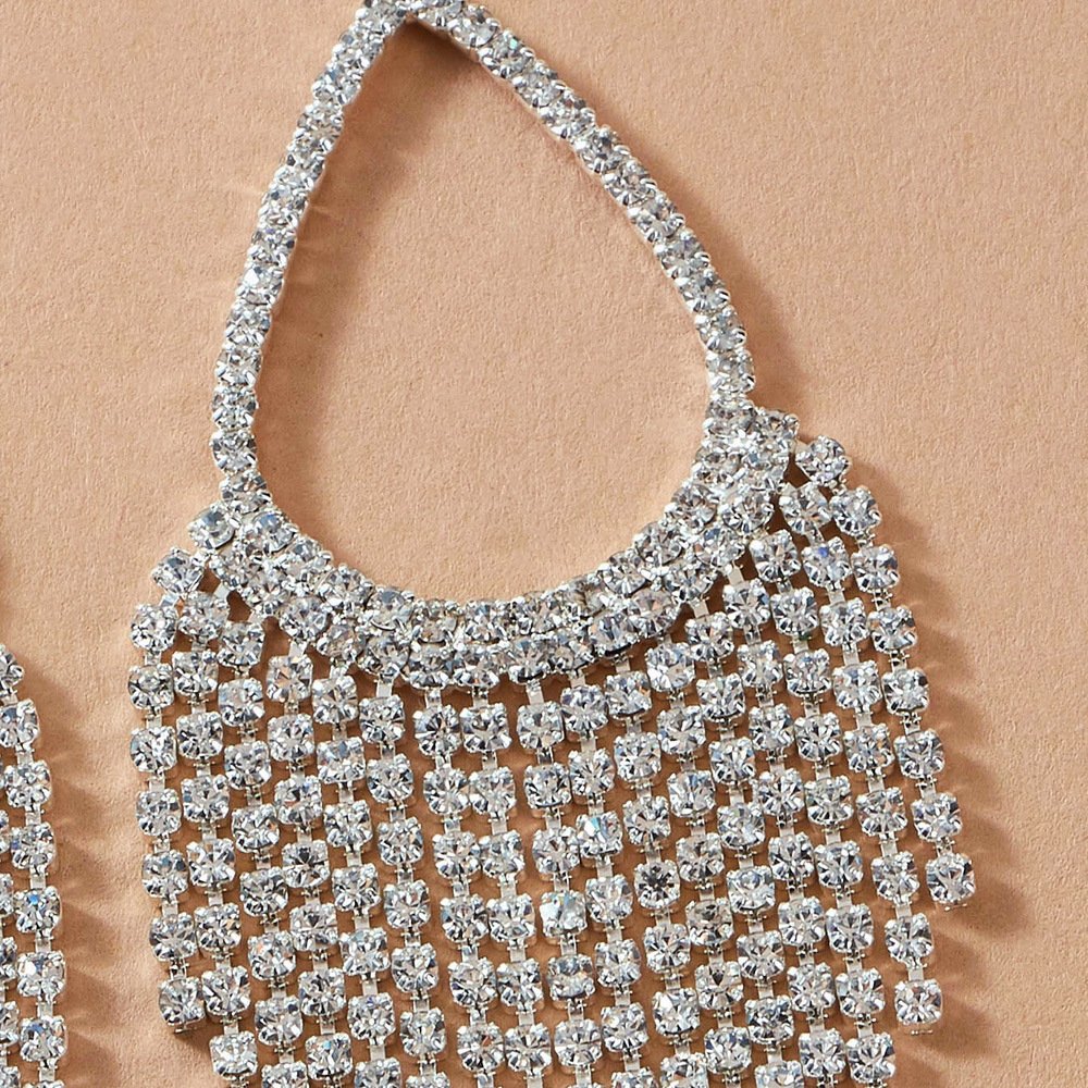 5e9944c6-b44f-401b-a75f-d2ab603d8a95.jpg Bohemian Tassel Shiny Long Rhinestone-encrusted Earrings