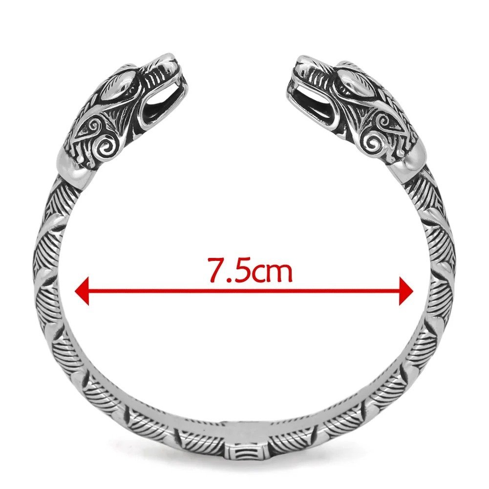 5fe3b2ba-6bc4-403e-8a30-4159e3baae4d.jpg Nordic Vikings Rune Aoding Warrior Crow Titanium Steel Bracelet