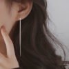 S925 Tassel New Earrings Feminine Long Stud Ear Thread