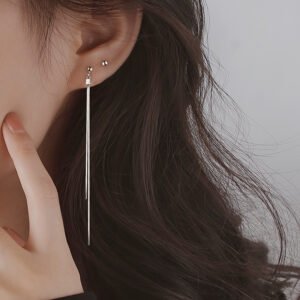 S925 Tassel New Earrings Feminine Long Stud Ear Thread