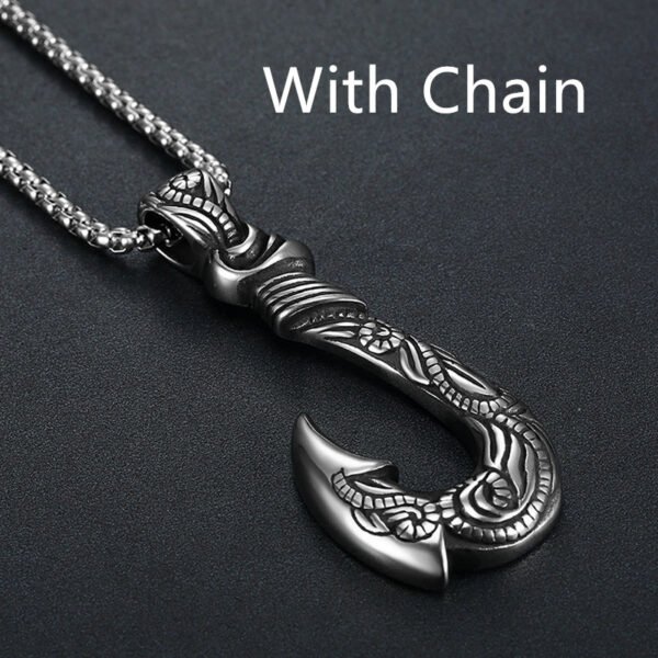 60bc5872-58ab-49a9-a3e1-a143cab40501.jpg Vintage Stainless Steel Ocean Romance Fish Hook Titanium Steel Pendant