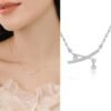 Women's Sterling Silver Cross Zircon Necklace