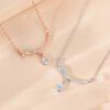 S925 silver water drop necklace Korean version clavicle rhinestone inlaid necklace