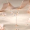 S925 Sterling Silver Wheat Necklace Leaf Tassel