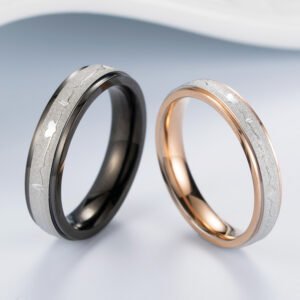 Titanium Steel ECG Shape Couple Ring