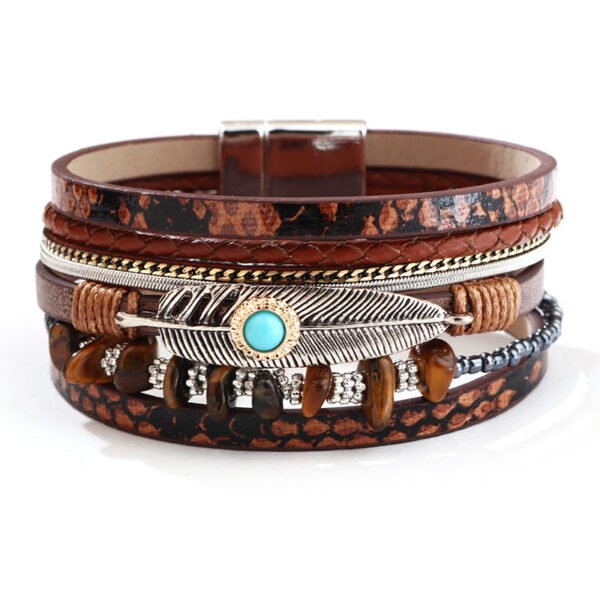 6d412268-b878-4b7a-99a0-f24b79cdcc40.jpg Women's Vintage Feather Bracelet Trendy Unique Turquoise