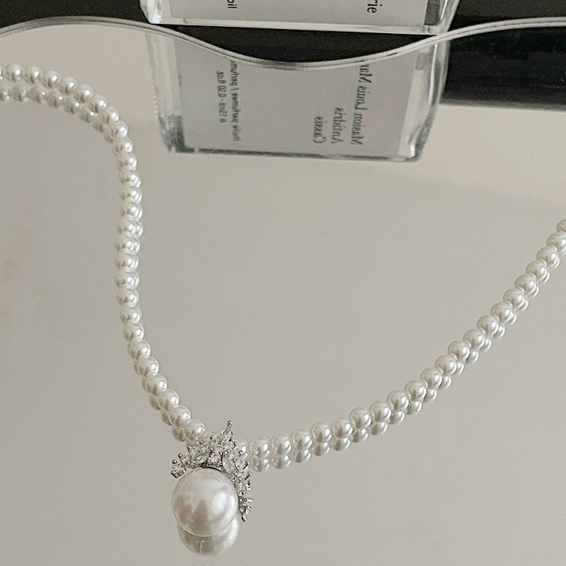 6f639bfc-09f6-43c1-a40a-e2284b11a9ef.jpg French Style Temperament Crown Zircon Pendant Pearl Necklace